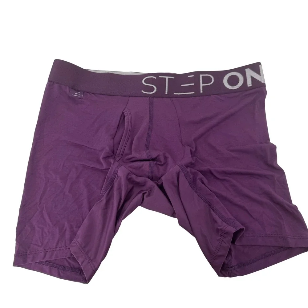 Step One Mens Purple Bamboo Viscose Boxer Briefs Anti-Chafe Size‎ M